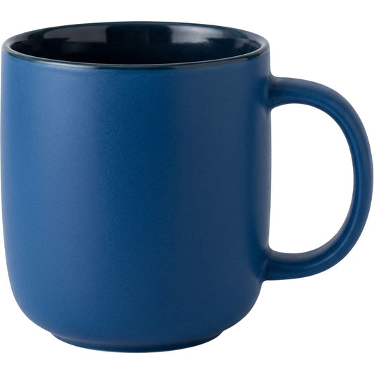 Kvxn Matte Blue Ceramic Tea Mug Wide Handle