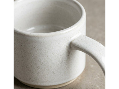 Kvxn Stone Glaze Ceramic Coffee Mug Speckled White