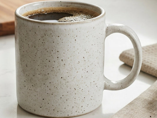 Kvxn Stone Glaze Ceramic Coffee Mug Speckled White