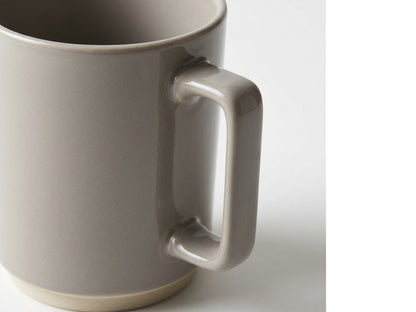 Kvxn Tall Ceramic Latte Mug Warm Gray