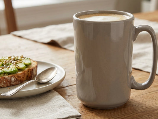 Kvxn Tall Ceramic Latte Mug Warm Gray